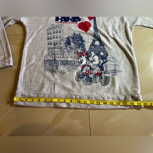 Disney Parks Epcot Paris Long Sleeve, Size XL Mikey, Minnie gray T-shirt  cotton - Picture 13 of 16